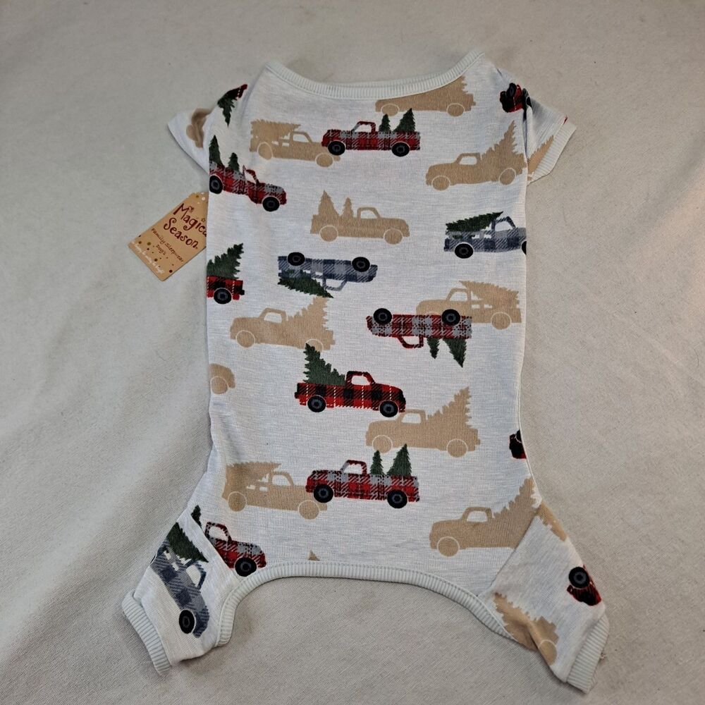 Magical Season Dog Pajamas Size S/M Christmas Truck Tree